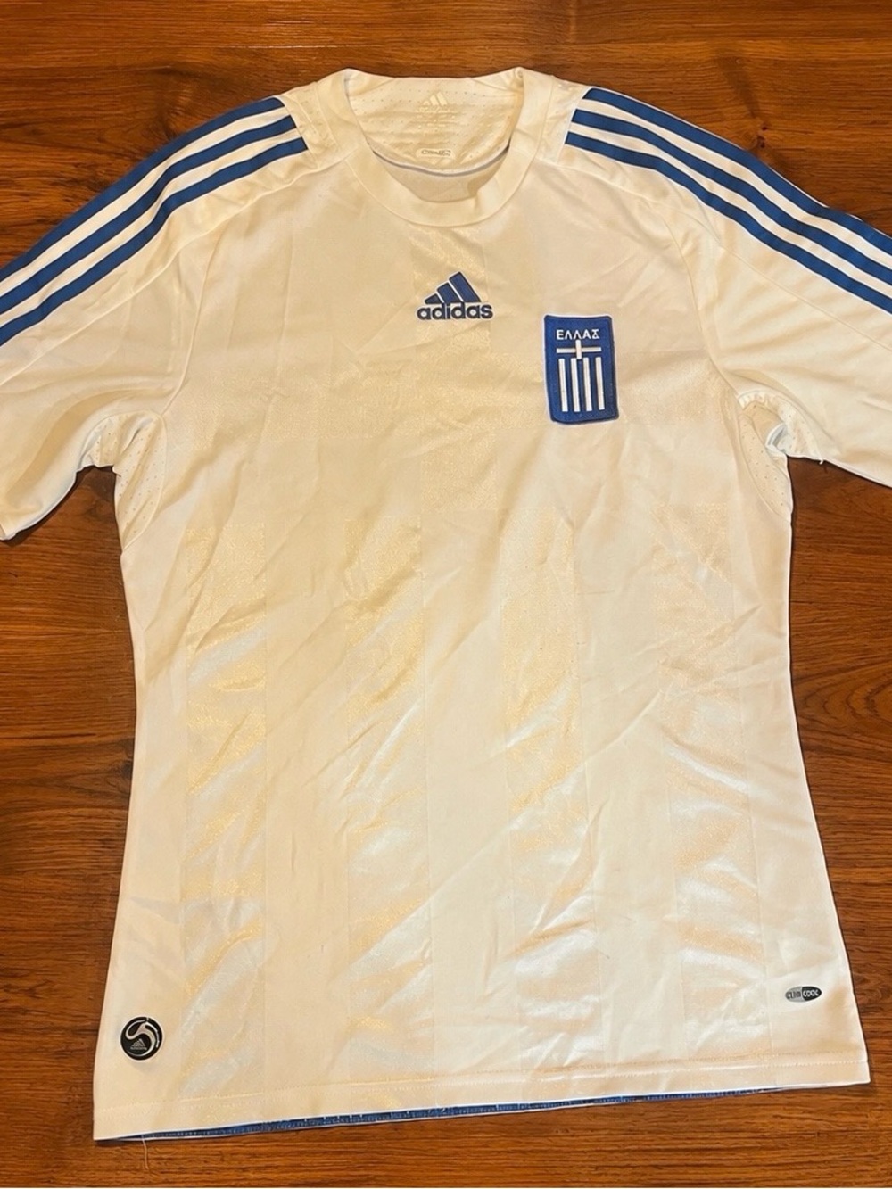 Vintage Adidas Greece Hellas 2008 Euro Home Soccer Jersey Men's S ClimaCool